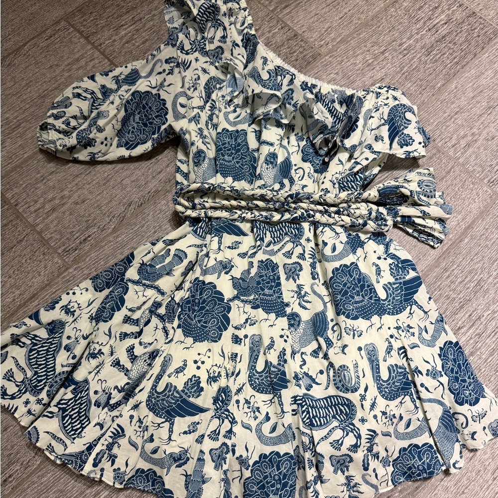 RHODE Floral Blue and Cream dress